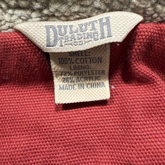 Duluth Trading Vest Womens L Red Canvas Sherpa Lined Heavyweight Chore Full Zip - Picture 10 of 13